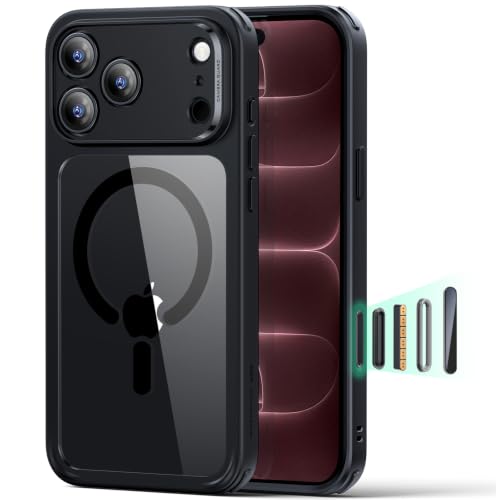 ESR Classic Hybrid fĂĽr iPhone 18 Pro/17 Pro HĂĽlle, Klares Schwarz