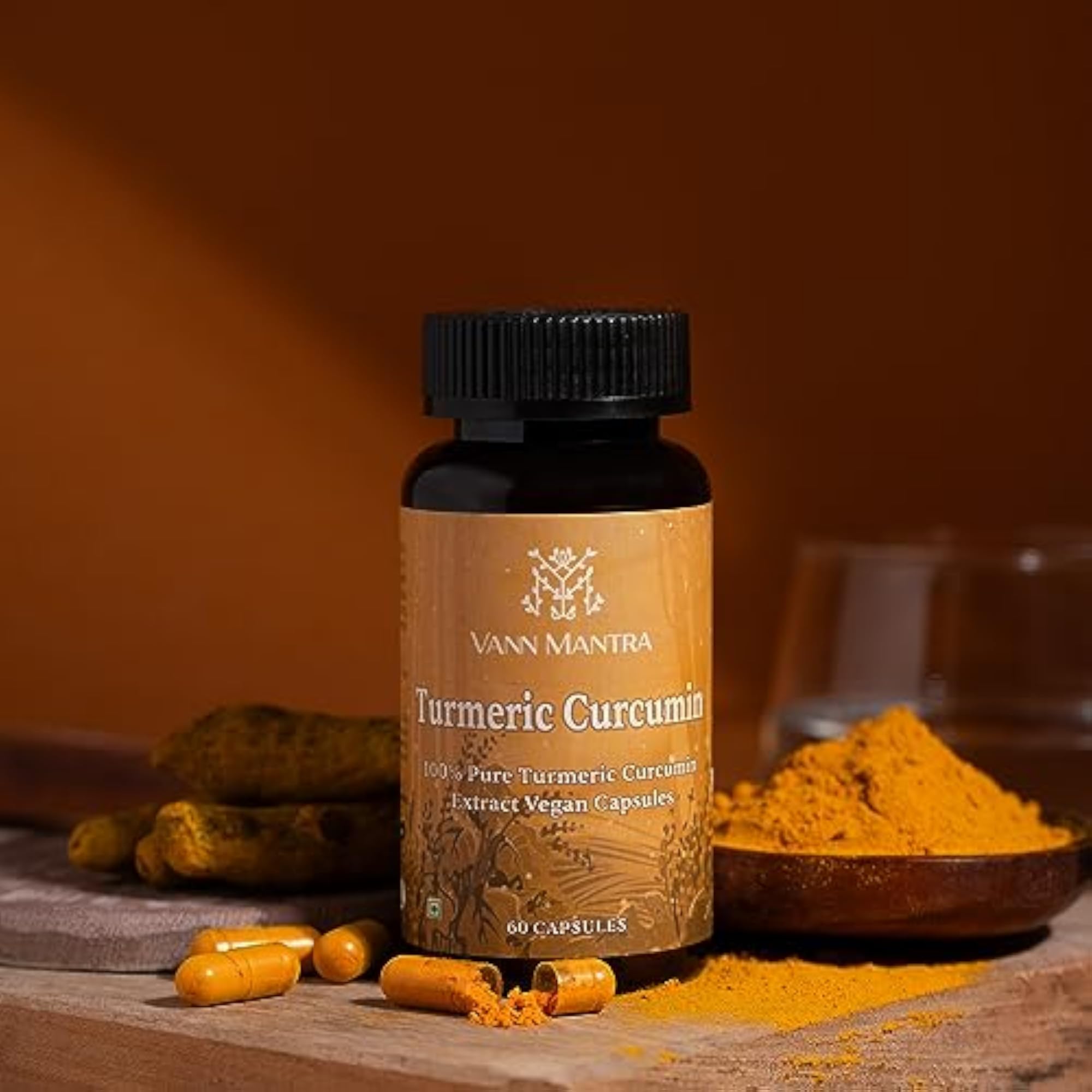 Turmeric Curcumin 60 Capsules, Natural Anti-Inflammatory Supplement