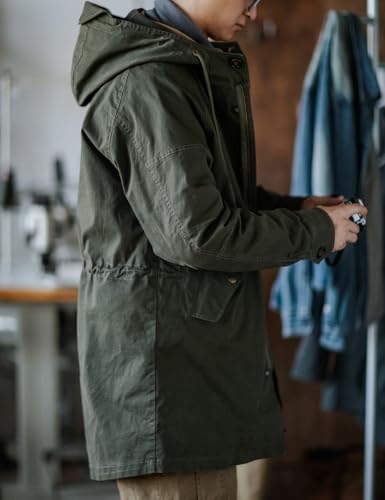 Men's Hooded Parka M51 Military Field Jacket Fashion Fishtail Outwear Coat Windbreaker4