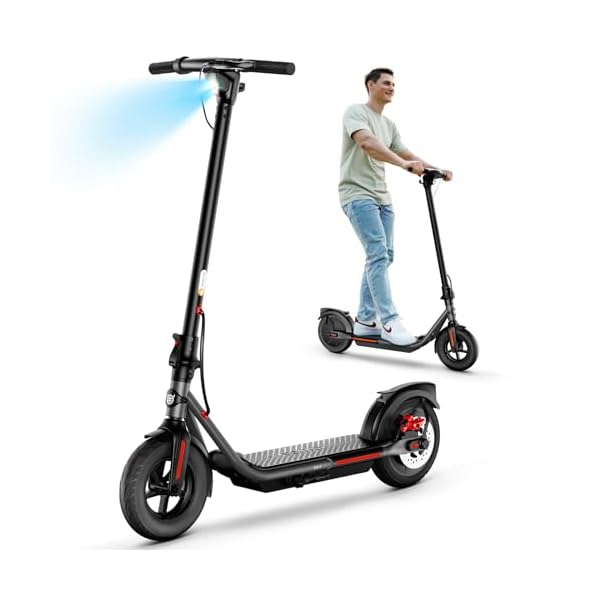 SISIGAD Elektroroller für Erwachsene Zusammenklappbarer, 500 W E-Scooter, 20km/h, 32KM/7,8 Ah or 48KM/10.4 Ah Akku, 10 Zoll Reifen, LED Display, mit App und Dual Brake System (Nein ABE)