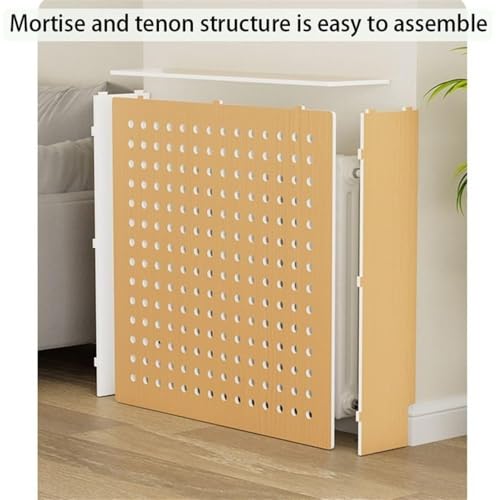 Cache-radiateur MDF blanc élégant pour salon et étagère déco - 4