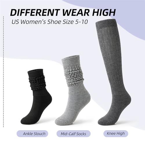 Image of Flydo Slouchy Socks for Women White Scrunch Slouch Boot Sock