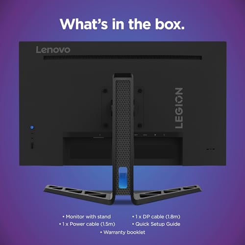 Image of Lenovo Legion R27q-30 Gaming Monitor, 27 inch QHD Display, 180Hz, 0.5ms Response, AMD FreeSync Premium, Lift /Tilt /Pivot /Swivel Stand, HDMI 2.1 and DisplayPort 1.4, 350 nits, Raven Black