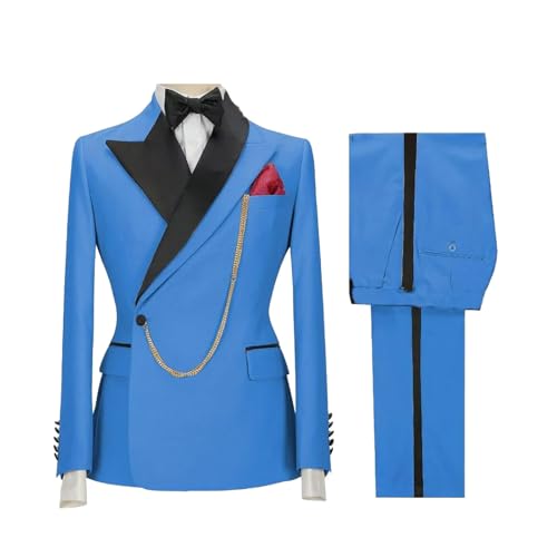 Men Yellow Suits Peaked Lapel One Button Casual Slim Business Wedding Groom 2 Piece Blazers Pants