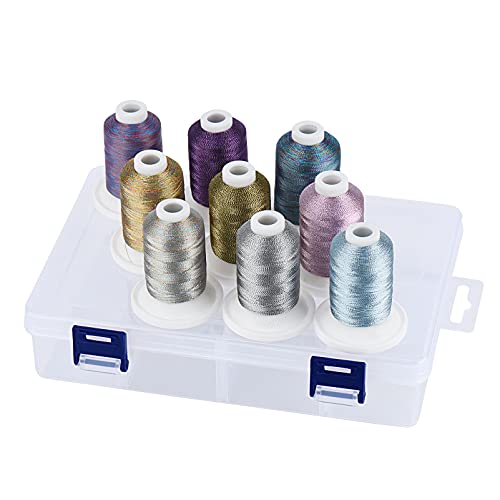 Hilo para bordado metálico Simthread, 700M, 9 colores