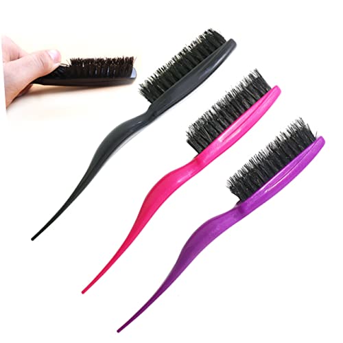 DECORNIJIA 4pezzi Spazzola Setole Di Cinghiale Per Cotonare Design Ergonomico Setole Di Buona Qualità Riduce Danni Ai Capelli Punta Arrotondata Leggera e Portatile