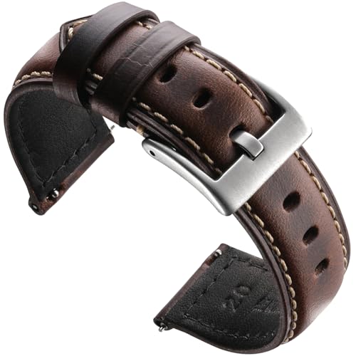 Bracelet montre dégagement rapide interchangeable cuir vintage 18mm 20mm 22mm 24mm