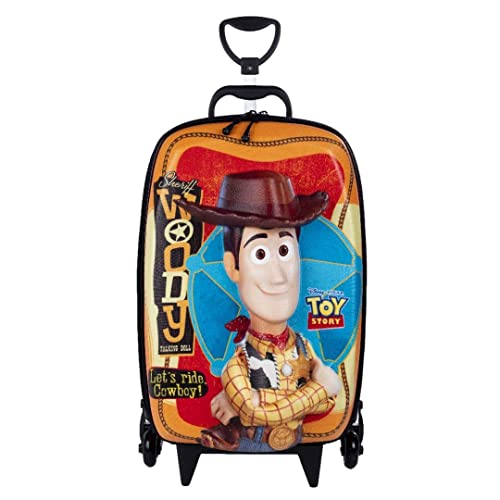 Mochila Escolar Rodinhas Toy Story Woody Disney 3D Maxtoy
