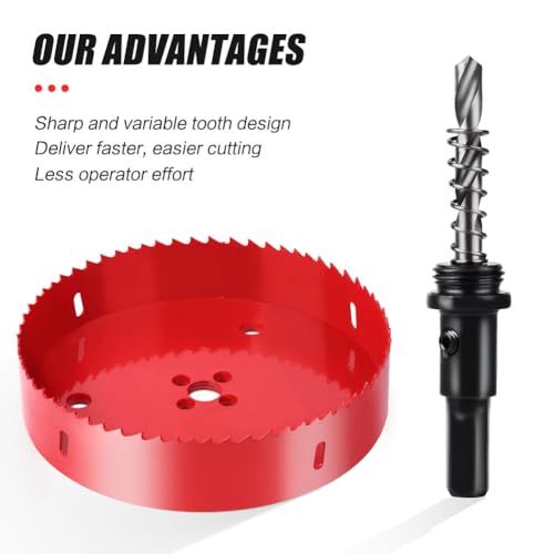 Image of 1.5 Inch Hole Saw, 1 1 /2 Hole Saw, M42 HSS Bi-Metal Hole Cutter, Triangular Shank Hole Saw Drill Bit with Spring for Wood, Plywood, Plastic, Gypsum Board, Various Thin Metal Sheet