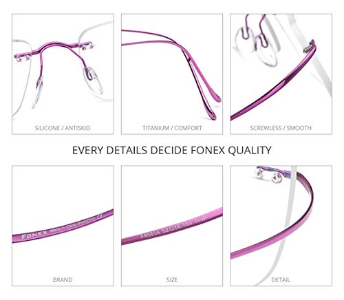Fonex F85634 Titanium Glasses Frame,Rimless Frameless Optical Eyewear Eyeglasses thumb #2