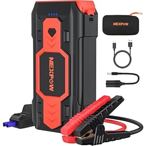 NEXPOW Car Battery Jump Starter 3000A, Portable Jumper Starter (up to 8.0L Gas/8L Diesel Engines) 12V Car Battery Booster Pack with USB Quick Charge 3.0 and 4 LED Modes Red Blue Warning