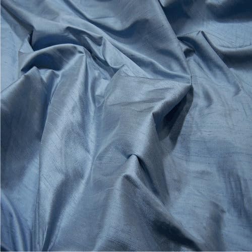Silk Dupion Fabric, 100% Silk Yarn, 112cm Wide, Luxurious Slub Texture, for Fashion and Soft Furnishings, Multiple Colours (Colbolt Blue (57), Sample (15 cm x 15cm))