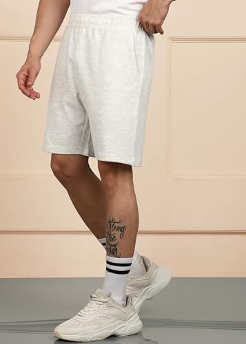 Image of Alan Jones Clothing Men's Easy Stretchable Shorts | Cotton Blend Slub Fabric | Elastic Waist with Adjustable Drawstring | Soft Touch Casual Shorts with Side Pockets