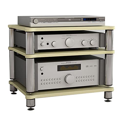 Pieds Armoire Audio HiFi À 3 Couches Meuble TV HiFi Rack Stand Cabinet avec Gestion des Câbles avec Pieds Absorbant Les Chocs