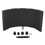 aleawol Microphone Isolation Shield, 5 Panel Microphone Acoustic Shield, 180° Adjustable Mic Isolation Shield, Microphone Sound Shield for Any Condenser Microphone Recording Studio Equipment