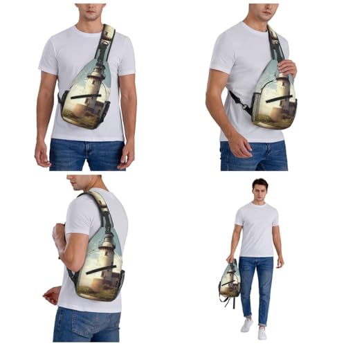 Bolso cruzado casual Old Lighthouse para hombre y mujer miniatura 7
