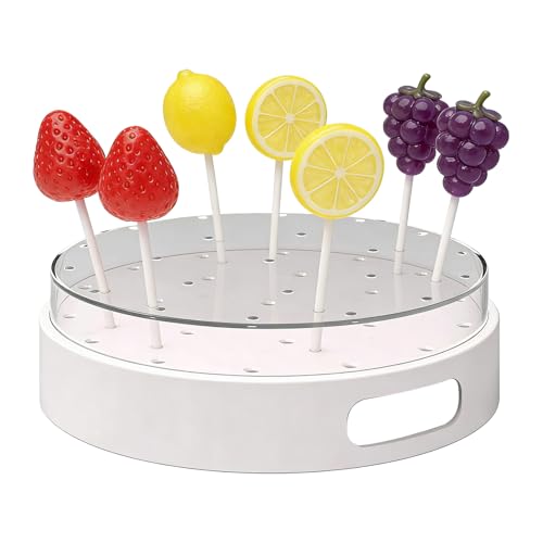 Soporte para expositor de postre de acrílico transparente con 22 agujeros | Soporte de caramelo para presentación, para magdalenas, frutas, fiestas, cumpleaños y fiestas navideñas