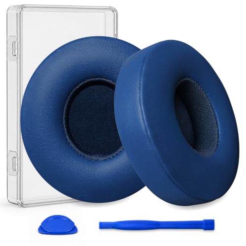 Almohadillas de repuesto para auriculares Beats Solo 2 y Solo 3 (cableados e inalámbricos), cojines para orejas, fundas para copas auditivas, piezas de reparación (azul) miniatura 1