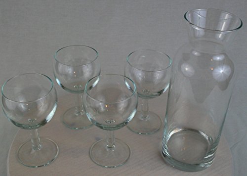 Home Essentials Red Series 5Pc Carafe And Wine Glass Set #TOP5