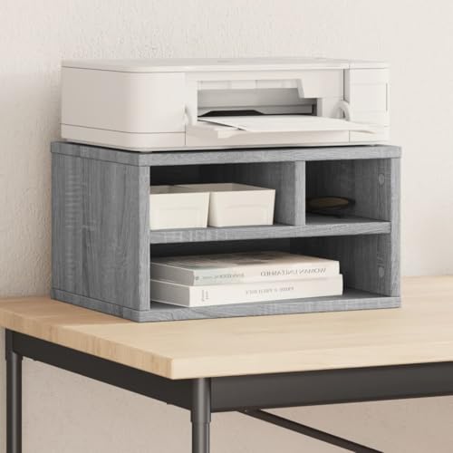 Teenpull Soporte para impresora Sonoma, material de madera, 40 x 32 x 22,5 cm, con compartimento y cajón, mesa de impresora multifuncional y estante para oficina, oficina en casa, organización del
