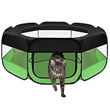 UWE Small Animal Playpen, Waterproof Breathable Kitten Playpen, Indoor Hamster playpen, Guinea Pig Playpen Tent with Zipper Cover for Chick/Bearded Dragon/Rabbit, Green