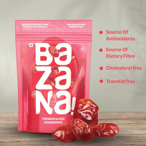 Image of Bazana's Premium Dried Cranberry Slices Boost Immunity with Abundant in Antioxidants - 215g of Natural Goodness