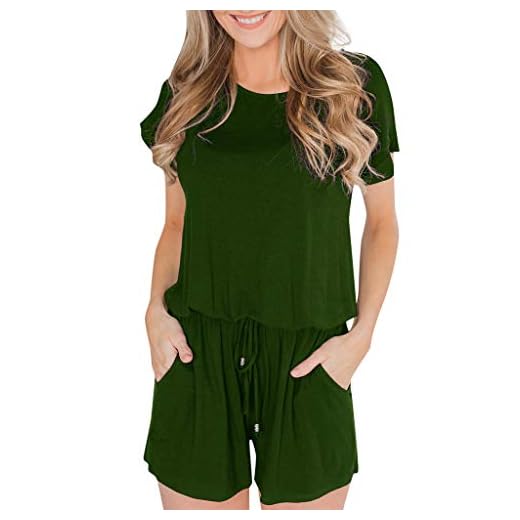 Momoxi 2020 sommar nyaste damer sexig mode design vardaglig V-ringning jumpsuit mjuka bekväma vardagliga lekdräkter, grön-a, M