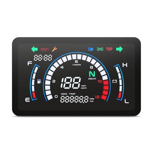 Voltmètre Moto Intégré avec Compteur Numérique 12000 TR/Min pour Finir les Pannes