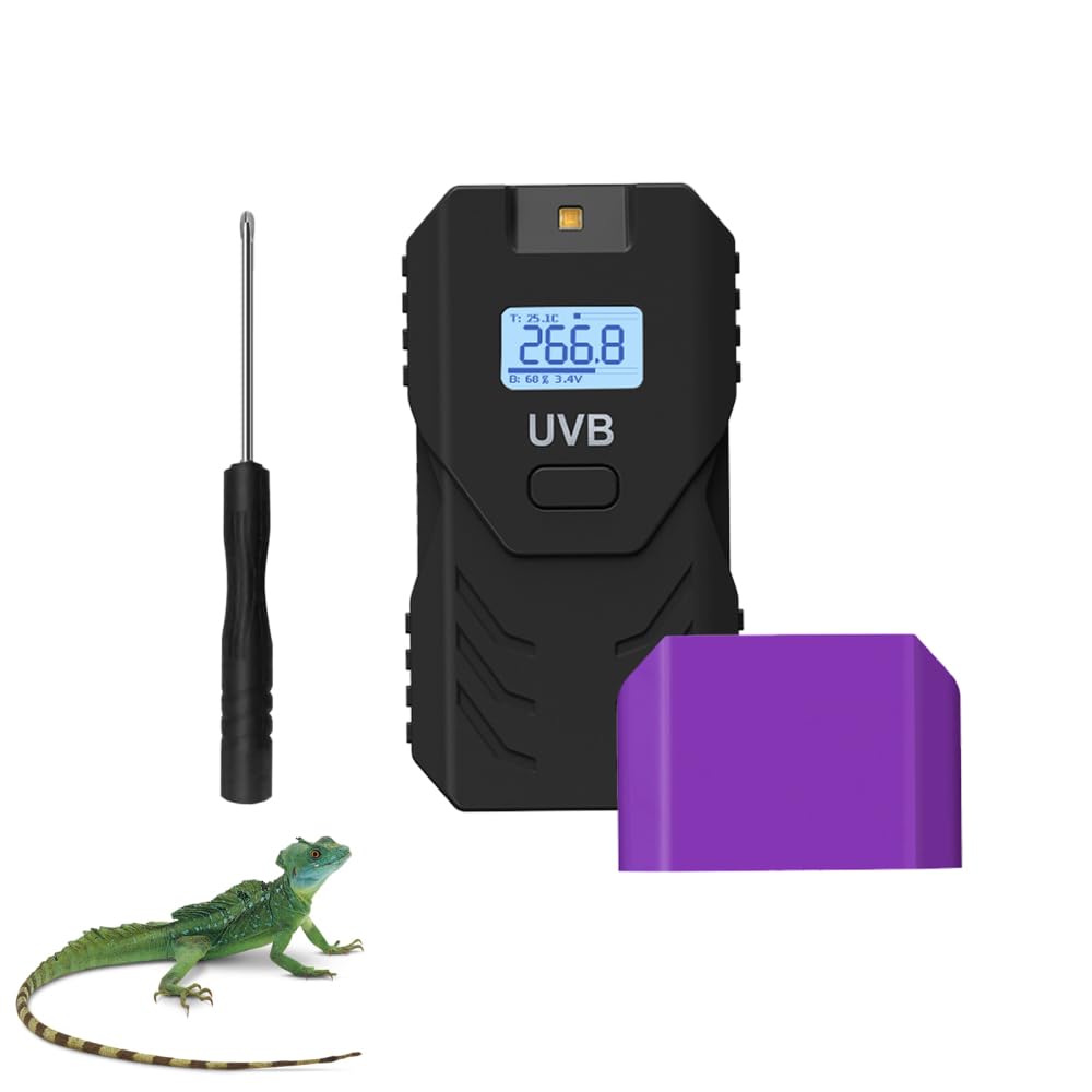 Detektor UVB dla gadów, miernik natężenia światła z wyświetlaczem LCD, czujnik promieniowania UV do terrarium, do pomiaru długości fali od 280 do 320 nm, jaszczurka, żółw i rośliny