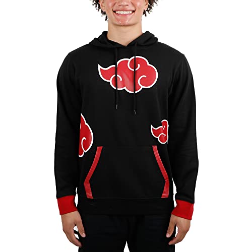 Akatsuki, Red Clouds, Cosplay, Black Hooded Sweatshirt XXL