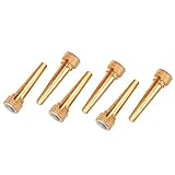 6Pcs Guitar Bridge Pins, Acoustic Guitar Bone Bridge Pins, Brass + Abalone Pins Bridge Pin Set,...