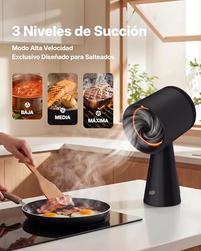 Campana extractora portátil de mesa contra humo y grasa con filtro extraíble 3