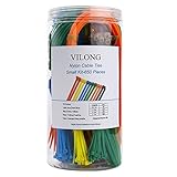 Nylon Zip Ties Kit, Multi-Purpose Self-Locking Cable Tie Wire Wraps 650 Pieces 4 6 8 11 inch