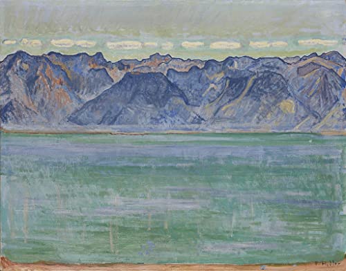 Toile Le lac Léman Ferdinand Hodler pour illuminer un bureau sombre sans fenêtre