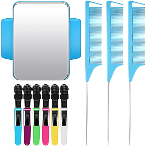 Magnetic Wristband For Hair Stylist Pin Wristband Wrist Pin Holder Braiders Wristband For Gel Silicone Sewing Pincushion With 3 Pieces Pintail Comb 6 Pieces Plastic Clip (Blue Wrist Strap) #TOP3
