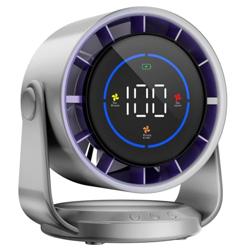 Ventilador de escritorio USB ventilador de escritorio portátil recargable con 100 velocidades | Montaje de pared tranquilo y ventilador de mesa para casa, oficina, viaje | Batería