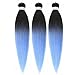 Blue Braiding Hair Pre Stretched Black Lake Blue Box Braids Hair Extension 26 Inch for Braiding(Pack of 3)