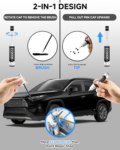 Image of 218 Attitude /Midnight Black Metallic Touch Up Paint Compatible with Toyota Exact Match 2 in 1 Touch up Paint for Chips and Nicks Repair