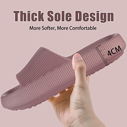 Image of rosyclo Cloud Slippers for Women and Men, Pillow House Slippers Shower Shoes Indoor Slides Bathroom Sandals, Ultimate Comfort, Lightweight, Thick Sole, Non-Slip, Easy to Clean