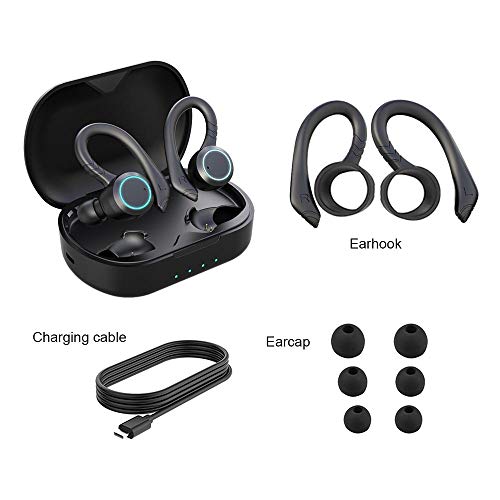 Btuty Fones de ouvido sem fio TWS Fone de ouvido portátil BT 5.0 Compatible with esportes IPX7 à pro