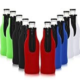 10 Pieces Neoprene Bottle Sleeves Beer Bottle Coolers Bottle Insulator Sleeve Covers with Ring Zipper for 12 oz 330 ml Bottles, Wedding Birthday Wine Summer Party (Multicolor)