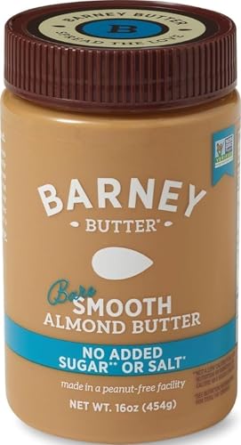 Barney Butter Almond Butter, Bare Smooth, 16 Ounce Jar, No Added...