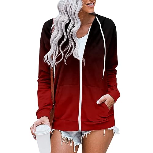 Sweater Frau Warmer Sweatshirt Long Farbverlauf Langärmliges Moderne...