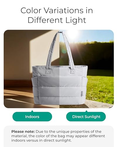 Image of BAGSMART Tote Bag for Women, Lightweight Puffy Tote Bag with Compartments Shoulder Bag Handbag for Travel, Work, Gym | Lightweight