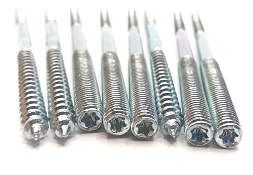 Image of Hanger Bolt M8x150 Silvery Double Headed Bolt Self-Tapping Screw with Hexagon for Furniture 12Pcs