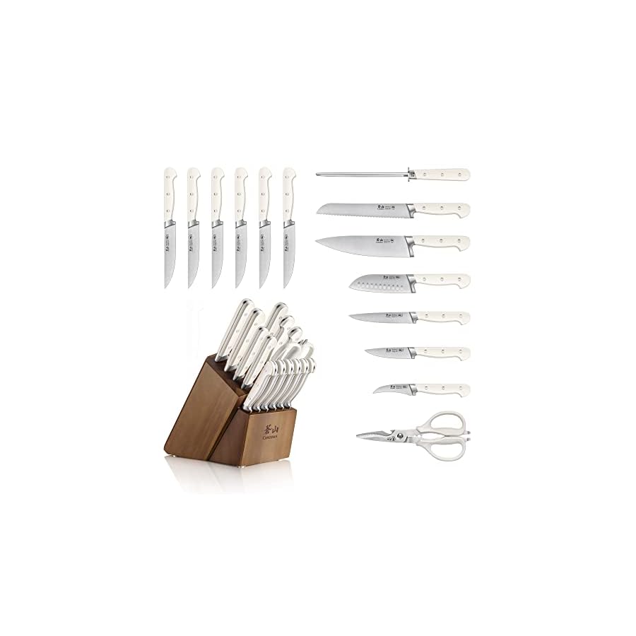 Cangshan-Adams-Series-1027273-German-Steel-Forged-15-Piece-Knife-Block-Set-White Cangshan Adams Series 1027273 German Steel Forged 15-Piece Knife Block Set, White