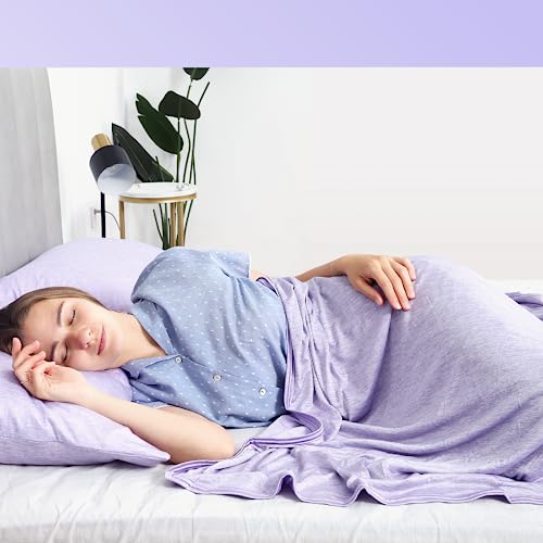 Moofun Cooling Blanket-Twin Bed Size 60 * 80 Inches Q-Max >0.46 Arc-Chill Technology Cooling Blankets For Hot Sleepers Night Sweats Hot Flashes Cool Thin Soft Lightweight Machine Washable- Purple #TOP5