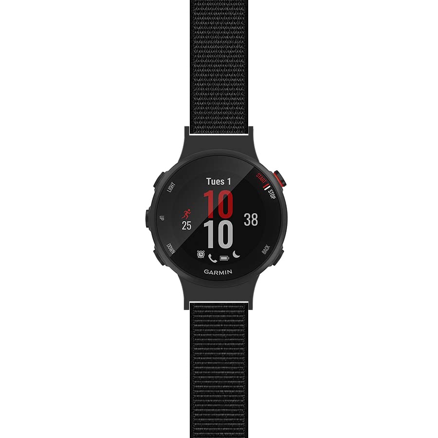 Watchband Compatible with Garmin forerunner 45/45S Replacement Bands - Woven Nylon Strap with Hook and Loop - Regular (10#)