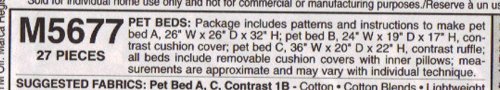 McCall's Crafts Pattern M5677 Pet Beds