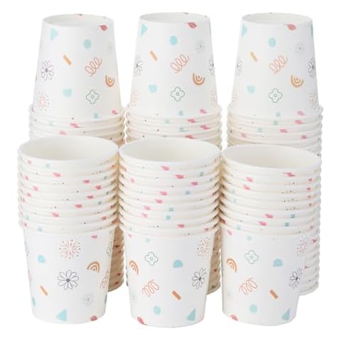4 Oz 100 Packs Small Disposable Bathroom Mouthwash Cups Bathroom Paper Cups Espresso Paper Cups Small Paper Cups for Snack Bathroom Espresso Perfect for Home Condos Rvs Campers（White） Cover
